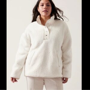 Athleta Cozy Sherpa Snap Sweatshirt (S)